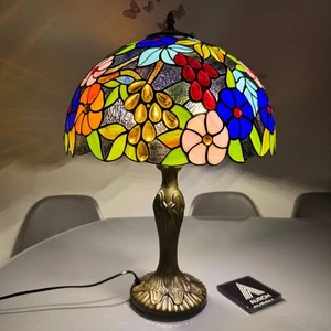 Tiffany 16 Inch Table Lamp - Beautiful Handcrafted Stained Glass Home Decor - Picture 1 of 6
