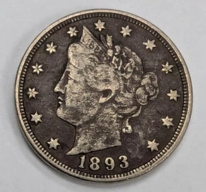 1893 Liberty Head V Nickel US Coin - Picture 1 of 4