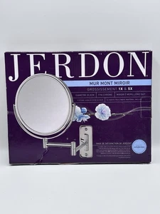 Wandhalterung Schminkspiegel 1X & 5X Vergrößerung 2-seitig drehbar Nickel 8" Durchmesser - Bild 1 von 4