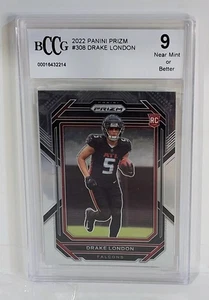 2022 Panini Prizm - Rookies #308 Drake London (RC) BCCG 9 NM - Foto 1 di 2
