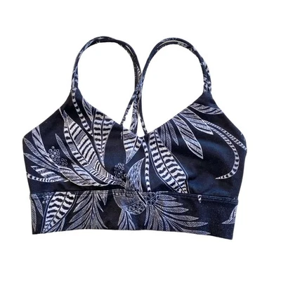 Joy Lab Leaf Print Strappy Cross Back Sports Bra XS - Image 1 of 4