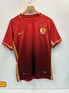 Nike Guangzhou Evergrande Taobao FC Shirt Red Gold Football Jersey Dri-Fit - Picture 1 of 7