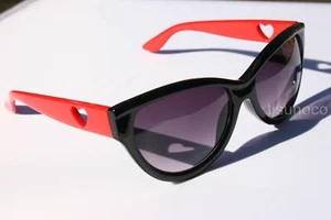 Neue modische Damen-Sonnenbrille Herz Katzenauge schwarz rot - Bild 1 von 1
