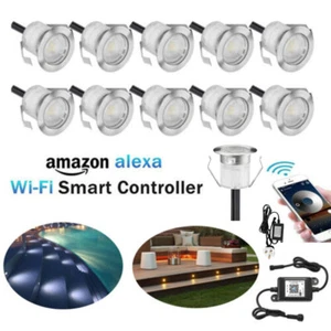 1-50x 30mm WIFI Control LED Deck Lights Outdoor Garden Recessed Lamps Waterproof - Picture 1 of 14