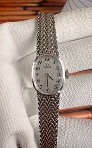OMEGA White Gold Filled Vintage Women's Watch JB Champion Band Cal 485 Stunning! - Picture 1 of 8
