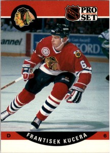 1990-91 Pro Set Chicago Blackhawks Hockey Card #599 Frantisek Kucera RC
