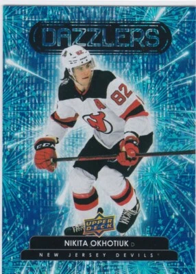 2022-23 Upper Deck Dazzlers Blue #DZ59 Nikita Okhotiuk-DEVILS - Image 1 of 2