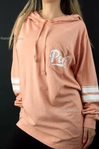 Victoria's Secret ROSA tunica leggera logo felpa con cappuccio tasca top - Foto 1 di 2