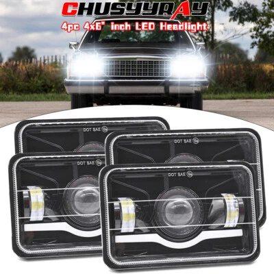 Brightest 4x Fit Ford LTD Crown Victoria 1987-91 4x6" LED Headlights HI&LO Beam - Image 1 of 4