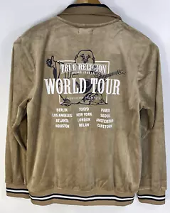 Giacca pista True Religion Velour Tour grande travertino World Tour nuova - Foto 1 di 8