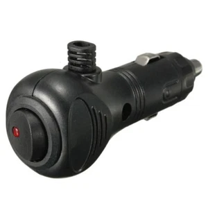 Car Cigarette Lighter Socket Plug 12V Male Charger Connector LED On-Off Switch- - Foto 1 di 11
