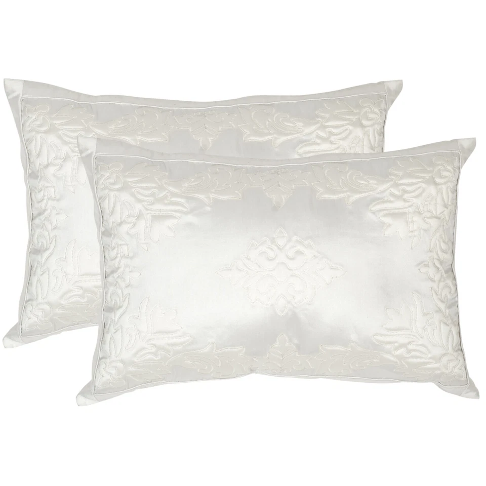 SAFAVIEH Quilted Medallion Pillow Set of 2 | White | - Image 1 of 2