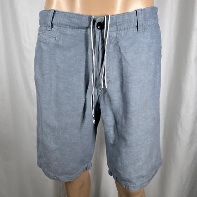 Pantalones Cortos Banana Republic Para Hombre 35W Azul Claro Algodón Mezcla Lino Foto 1 de 4