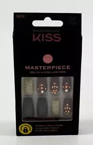 Kiss MASTERPIECE Luxuskleber Mani 30 Nägel lang 76624 grau errötet Bling KMN04 - Bild 1 von 2