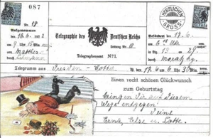 GEBURTSTAGSGRUSS alt Telegramm-AK von 1922 - Picture 1 of 1