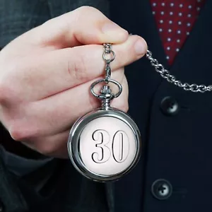 30th Wedding Anniversary Mother of Pearl Face Pocket Watch 30 Years Married Gift - Picture 1 of 10