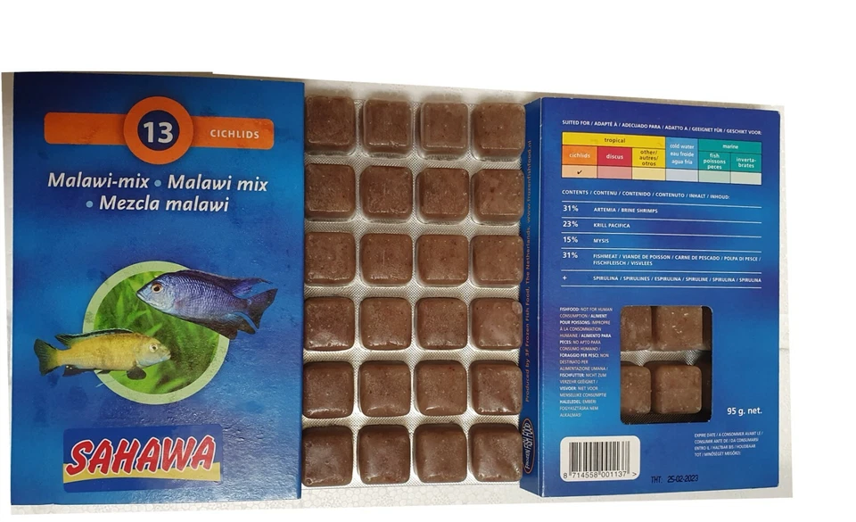 SAHAWA® 5x 100g Blister Malawi-Mix Frostfutter Fischfutter SAHAWA blau