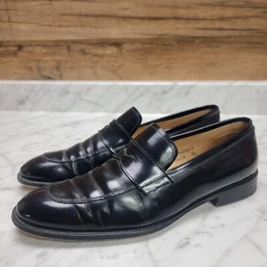 Mens Sz 38.5 US 8 Church's Livingston Made In Italy Black Leather Shoes Loafers - Picture 1 of 13