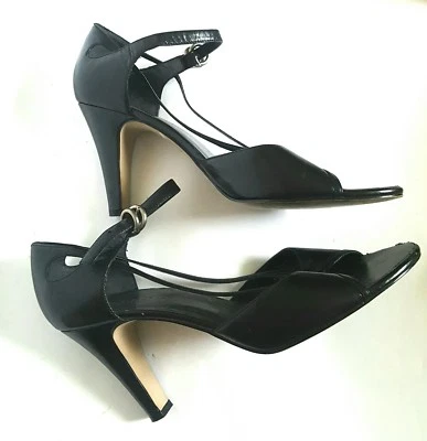 Vintage Bisou Bisou Black Strappy Classy Pumps - Image 1 of 4