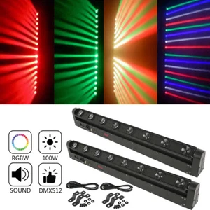 2PCS 100W Moving Head Light Bar DMX Stage DJ RGBW 4IN1 LED Disco Beam Lights - Picture 1 of 10