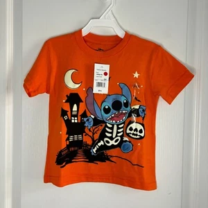 Disney Kids Stitch Crew Neck Short Sleeve Halloween Graphic T-Shirt NEW - Picture 1 of 4