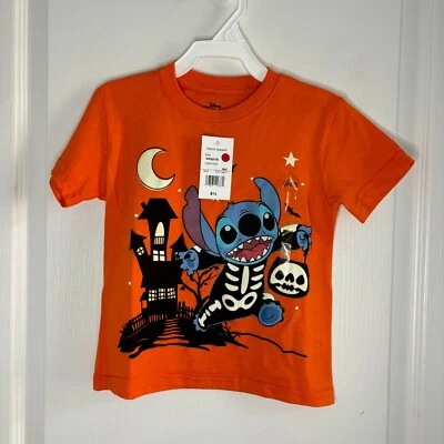 Disney Kids Stitch Crew Neck Short Sleeve Halloween Graphic T-Shirt NEW - Image 1 of 2