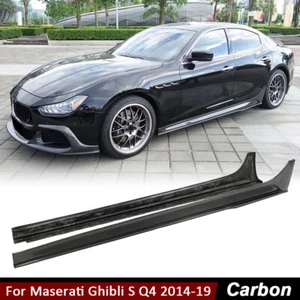 Panel basculante de extensión de faldón lateral de fibra de carbono para Maserati Ghibli S Q4 2014-19 - Imagen 1 de 12