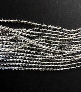 Clear crystal smooth round beads 4mm. Small crystal beads. Spacer beads. 14.5'' - Picture 1 of 5