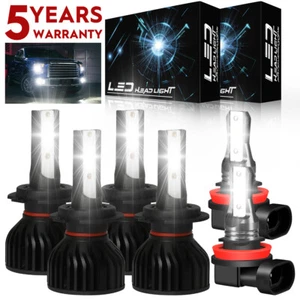 For BMW 328i 2007-2016 6x Bulbs LED Headlights Hi/Low Beams Fog Lights 6000K P4C - Picture 1 of 17