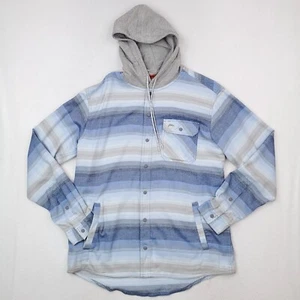 Simms Hemd Herren Large blau Santee Flanell Hoody Druckknopfleiste gestreift Angeln - Bild 1 von 15