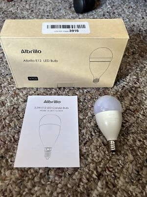 Albrillo E12 Bulb 4 Pcs Candel Round LED Bulbs, 3.5w 2700k Equivalent To 40w - Image 1 of 4