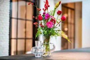 Dutz Vase MODEST, Klar mit Blasen, H 20 cm, D 18 cm, 1530083, klein, Handarbeit - Bild 1 von 3