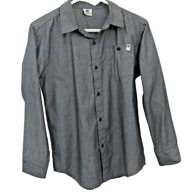 Camisa DC Gris Niños 11/12 Manga Media Larga Monopatín Patín Botón Tienda Foto 1 de 4