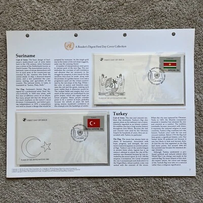 1980 SURINAME & TURKEY Flag of The United Nations First Day Issue Envelope Stamp - Image 1 of 4