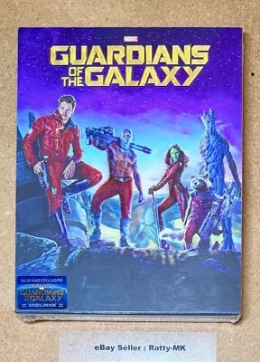 GUARDIANS OF THE GALAXY - BLUFANS 3D + BLU RAY DOUBLE LENTICULAR STEELBOOK - NEW - Image 1 of 4