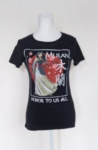 Disney Princess Mulan Honor To Us All Black Graphic T Shirt Size Small - Picture 1 of 4