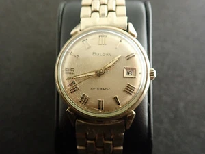 33.1MM BULOVA AUTOMATIC W/ DATE WRIST WATCH KREISLER STELUX BAND - KEEPING TIME - Picture 1 of 5