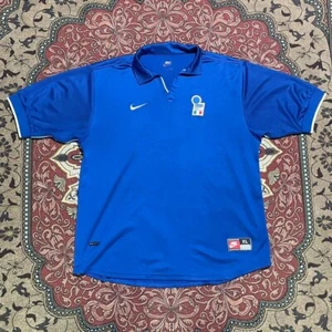Vintage Team Italy Italia Soccer Nike 1997 1998 Home Jersey Blue Rare XL - Picture 1 of 6