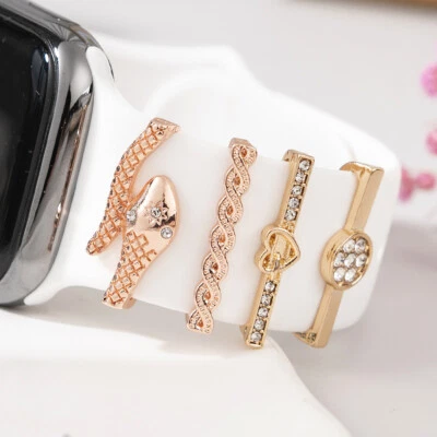 Dijes de banda de silicona decorativos lindos adornos de diamantes de imitación de serpiente para Apple Watch Foto 1 de 4