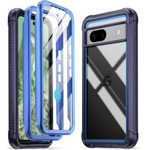Case for Google Pixel 8A 5G with Built-in Screen Shockproof Clear Cover Blue - Picture 1 of 6