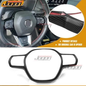 Matte Carbon Steering Wheel Decor Trim For Acura Integra A-Spec Type S 2023-2025 - Picture 1 of 11