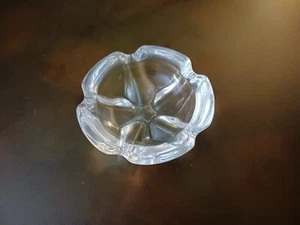 Posacenere vintage piombo cristallo vetro trasparente 4,5" taglio pesante tondo lucido - Foto 1 di 5