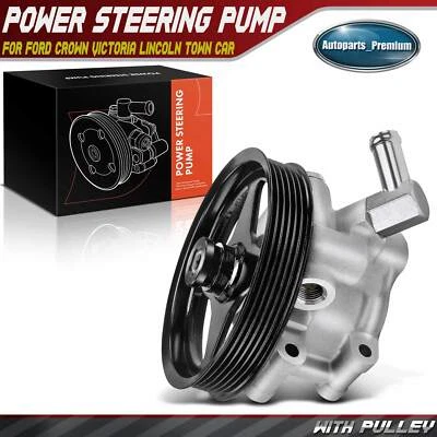 Power Steering Pump w/ Pulley for Ford Crown Victoria Lincoln Town Car Mercury - Image 1 of 4