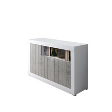 Credenza moderna madia mobile bianco cemento 3 ante salotto sala soggiorno