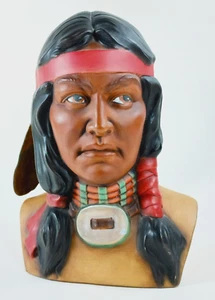 Native American Bust Signed AF. 9.25" X 7.5" X 5". - Picture 1 of 8