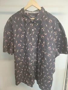 Van Heusen Herren 3XLT Kurzarm Button Down Hemd Flamingos Baumwollmischung - Bild 1 von 6