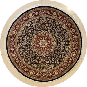 Rugstc 8x8 Senneh Pak Persian Black Rug, Hand-Knotted,Floral with Silk/Wool - Picture 1 of 5