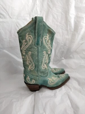 Corral  Embroidered  Distressed Coral Leather Western Boots Size 6 M - Image 1 of 4