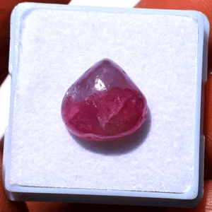 6.8 CT Natural Bi-Color Pink Tourmaline Untreated 11x12mm Pear Cabochon Gemstone - Picture 1 of 10