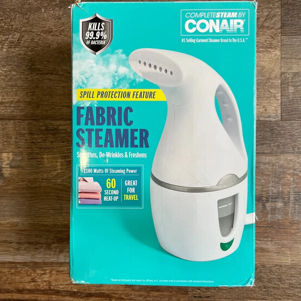 NEW Conair Complete Steam 1100 Watt Handheld Fabric Steamer SPILL PROTECTION - Image 1 of 4